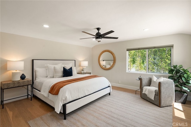 1700 Irvine Ave, Newport Beach, CA 92660 - bedroom featuring wood finished floors, recessed lighting, and ceiling fan