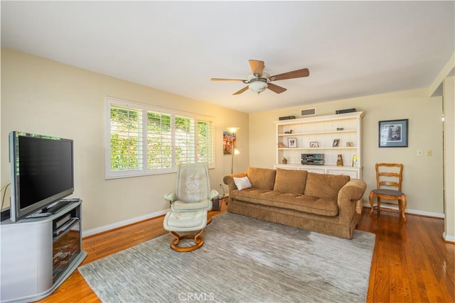 2526 Fontezuela Dr, Hacienda Heights, CA 91745 - living area featuring wood finished floors and a ceiling fan