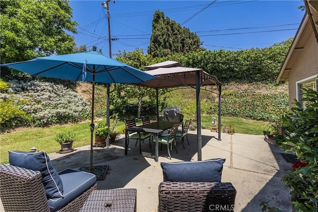 2526 Fontezuela Dr, Hacienda Heights, CA 91745 - view of patio featuring outdoor dining space and a gazebo