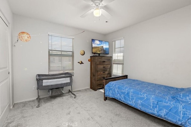 955 W Jasmine Way, Rialto, CA 92376 - bedroom featuring light carpet and ceiling fan