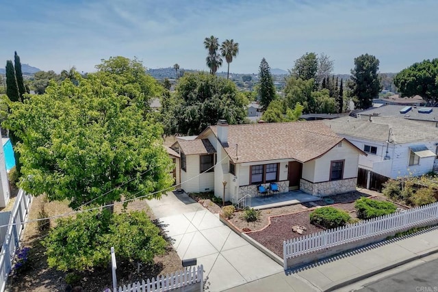 4693 71st St, La Mesa, CA 91942 - aerial view of property and surrounding area featuring a mountainous background