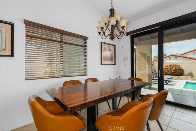 79140 Fred Waring Dr, Bermuda Dunes, CA 92203 - dining space with a chandelier, healthy amount of natural light, and light tile patterned floors