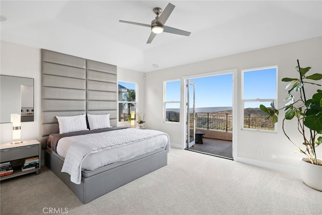 8 Pavona, Newport Coast, CA 92657 - bedroom with carpet flooring, access to outside, and a ceiling fan