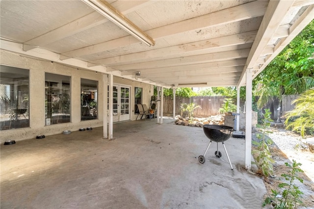 4883 E Geary St, Fresno, CA 93725 - view of patio / terrace featuring french doors