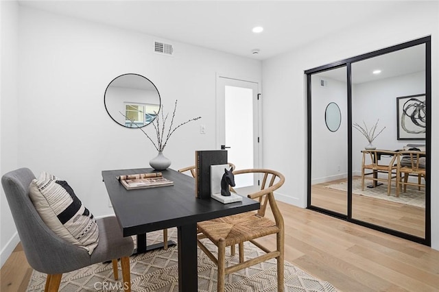 23912 Hillhurst Dr, Laguna Niguel, CA 92677 - dining area with recessed lighting, light wood-style flooring, and an office area