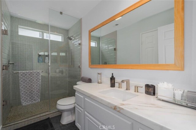 47645 Calle Diamante, Indio, CA 92201 - bathroom featuring vanity, a stall shower, and tile patterned floors