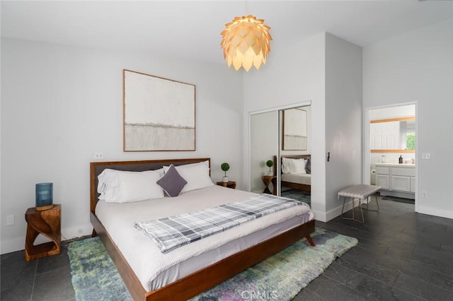 47645 Calle Diamante, Indio, CA 92201 - bedroom with a closet, a high ceiling, and ensuite bathroom