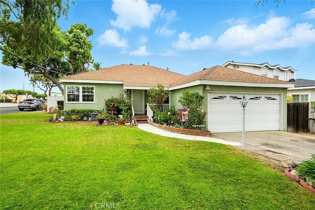 4303 E De Ora Way, Long Beach, CA 90815 - single story home with a garage, concrete driveway, stucco siding, and roof with shingles