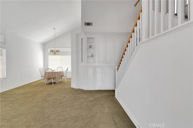 15030 Camino Arroyo, Chino Hills, CA 91709 - carpeted foyer with stairway, lofted ceiling, healthy amount of natural light, and a chandelier