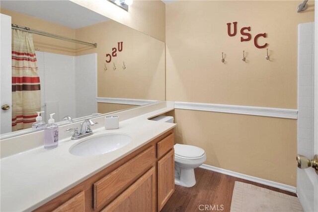 15030 Camino Arroyo, Chino Hills, CA 91709 - full bath featuring a shower with shower curtain, vanity, and wood finished floors