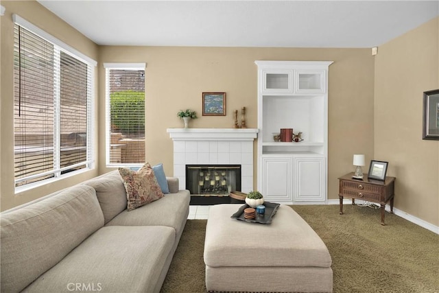 15030 Camino Arroyo, Chino Hills, CA 91709 - living room with carpet floors and a tiled fireplace
