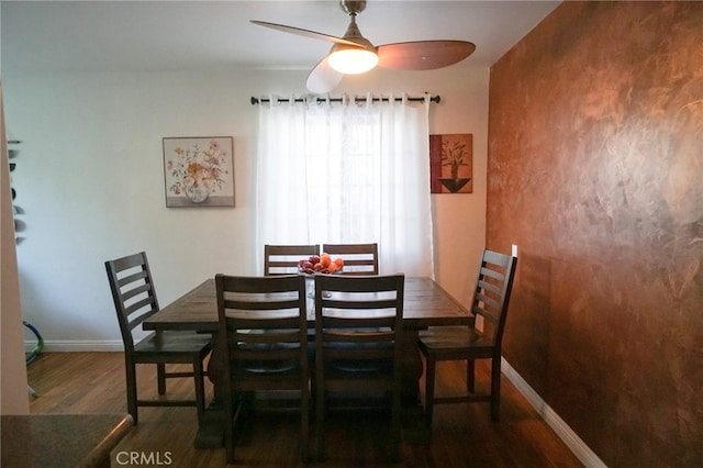 8937 Palmetto Ave, Fontana, CA 92335 - dining space with wood finished floors and ceiling fan