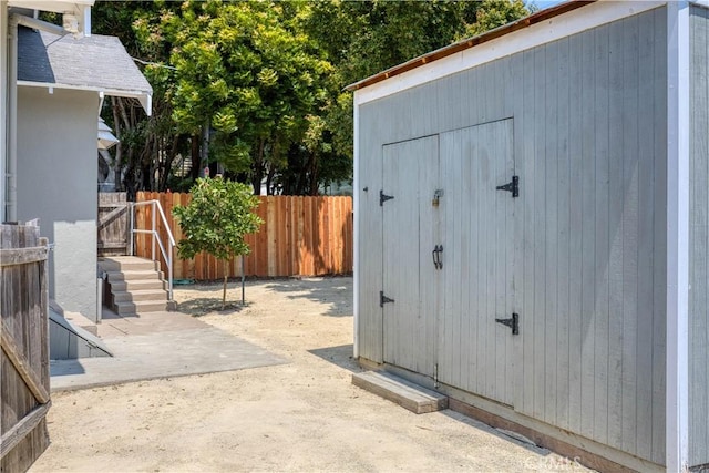 755 Chorro St, San Luis Obispo, CA 93401 - view of patio / terrace with a storage shed