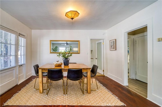 755 Chorro St, San Luis Obispo, CA 93401 - dining space featuring dark wood-style floors and baseboards