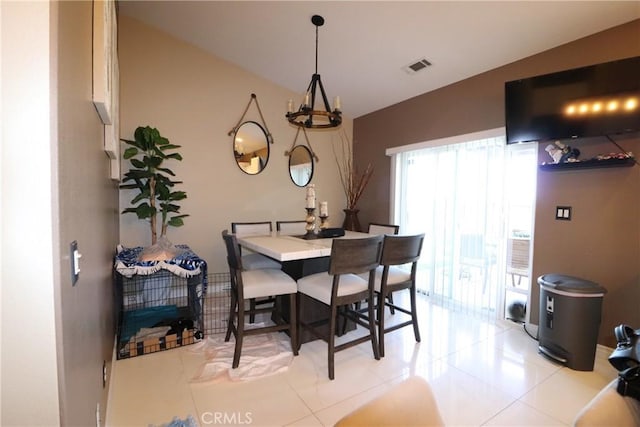13115 Sunset Canyon Way, Victorville, CA 92395 - dining area featuring lofted ceiling and light tile patterned floors