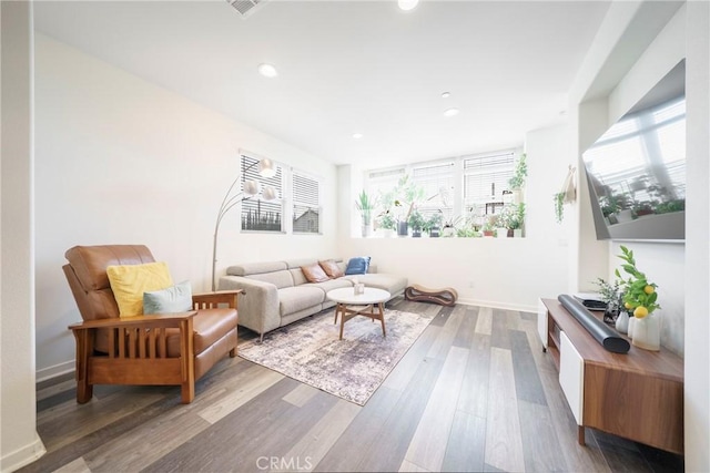 117 N 5th St Unit B, Montebello, CA 90640 - living room featuring wood finished floors and recessed lighting
