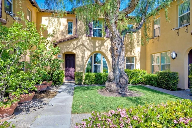 66 Glenalmond Ln, Ladera Ranch, CA 92694 - mediterranean / spanish-style home with stucco siding and a front yard