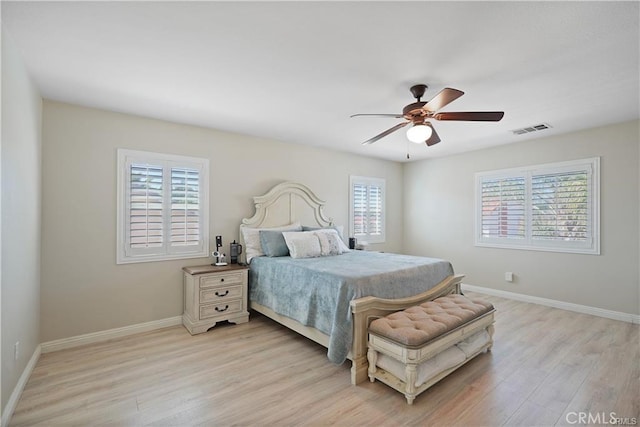 29851 Fox Creek Dr, Menifee, CA 92586 - bedroom featuring light wood-type flooring and ceiling fan