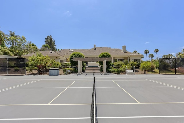 17124 Circa Oriente, Rancho Santa Fe, CA 92067 - view of tennis court with a pergola and community basketball court