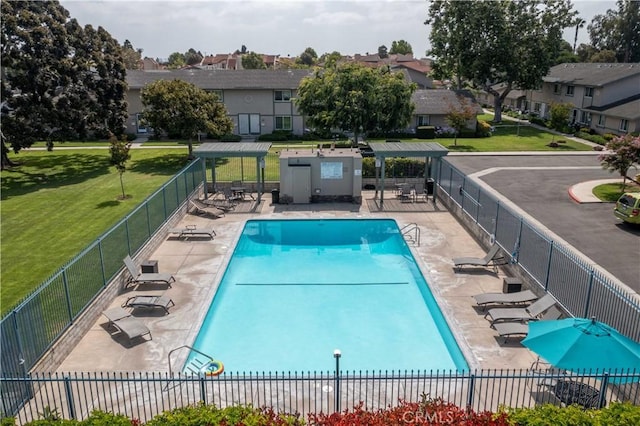 16509 Caballero Ln Unit 30B, Huntington Beach, CA 92649 - community pool with a gazebo, a residential view, and a patio