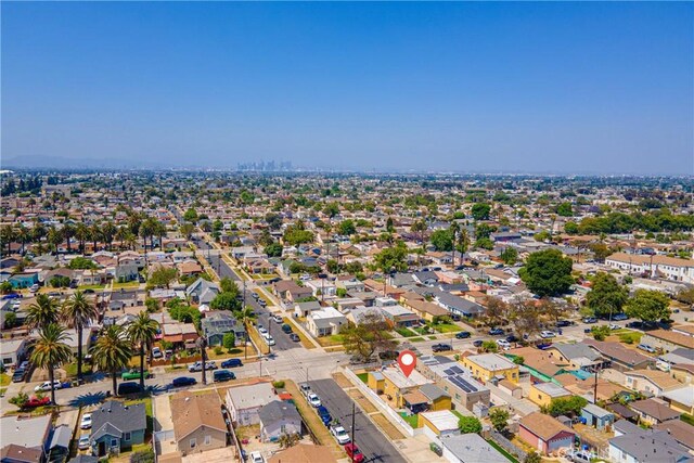 764 W 107th St, Los Angeles, CA 90044 - aerial view of property and surrounding area with nearby suburban area