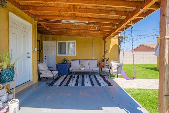 764 W 107th St, Los Angeles, CA 90044 - view of patio / terrace with an outdoor living space
