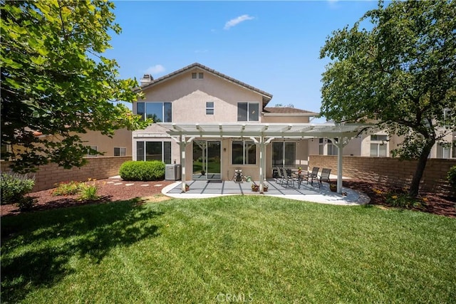 27628 Deerfield Ln, Valencia, CA 91354 - back of house featuring a pergola, stucco siding, and a patio