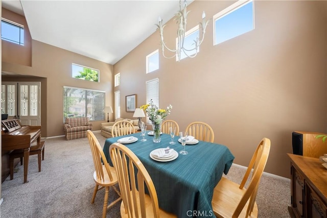 27628 Deerfield Ln, Valencia, CA 91354 - dining space with a towering ceiling and light colored carpet