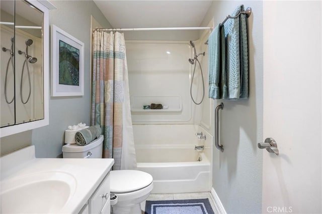 4004 E Horseshoe Ln Unit 54, Anaheim, CA 92807 - bathroom featuring shower / bath combo, vanity, and tile patterned floors