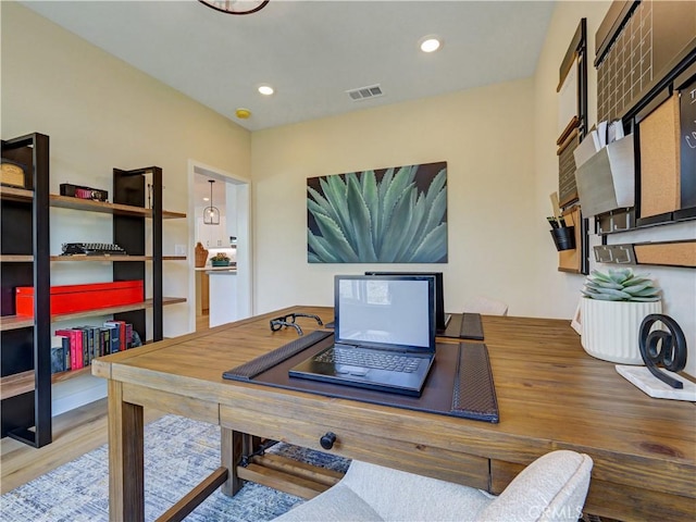 17151 Kent St, Hesperia, CA 92345 - office with wood finished floors and recessed lighting
