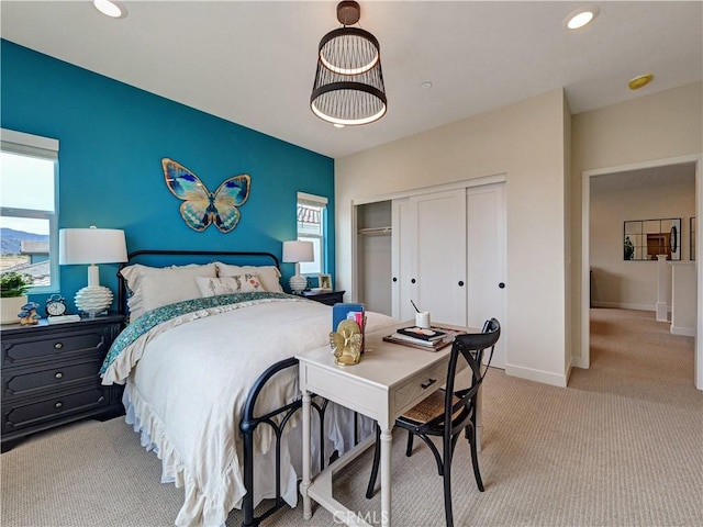 17151 Kent St, Hesperia, CA 92345 - carpeted bedroom with a closet and recessed lighting