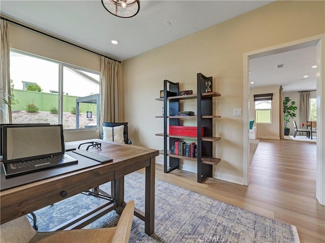 17151 Kent St, Hesperia, CA 92345 - office featuring wood finished floors and recessed lighting