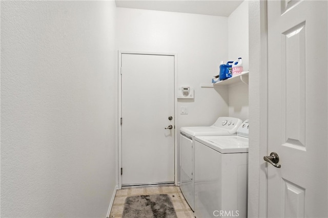 13525 Evanston St, Victorville, CA 92392 - laundry room featuring separate washer and dryer and light wood finished floors