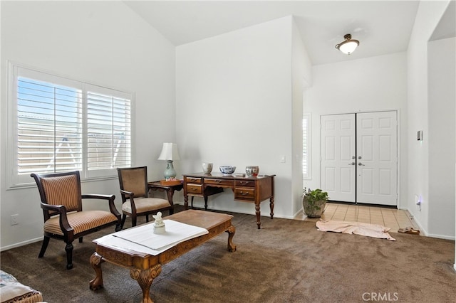 13525 Evanston St, Victorville, CA 92392 - sitting room with carpet floors and a high ceiling