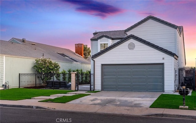 39 Cape Cod, Irvine, CA 92620 - view of front facade with concrete driveway, a gate, and a tiled roof