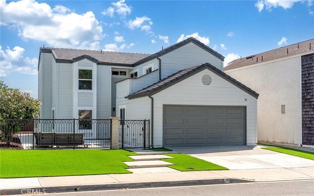 39 Cape Cod, Irvine, CA 92620 - view of front facade featuring a garage, concrete driveway, a gate, and a tiled roof