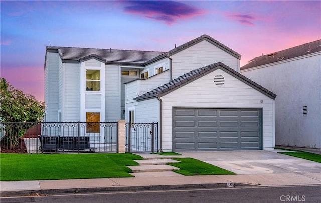 39 Cape Cod, Irvine, CA 92620 - view of front of home with concrete driveway, a tiled roof, and a garage