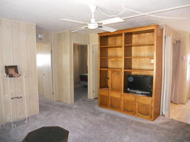 955 Howard Ave Unit 40, Escondido, CA 92029 - unfurnished living room featuring carpet floors and a ceiling fan