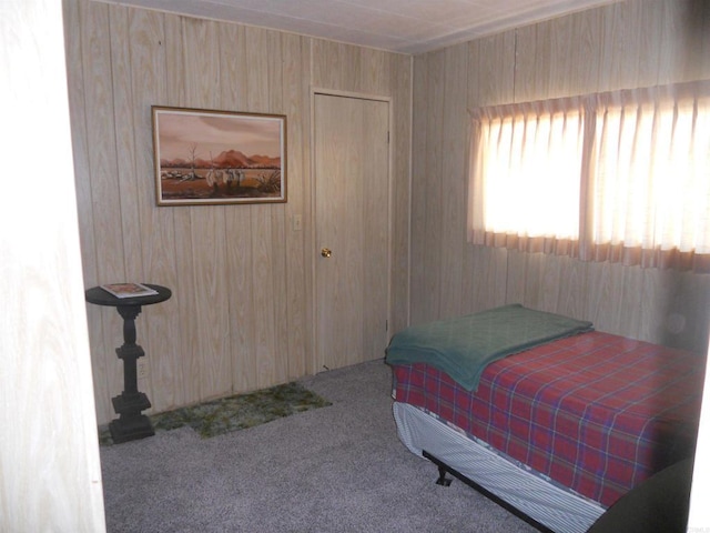 955 Howard Ave Unit 40, Escondido, CA 92029 - bedroom with carpet flooring and wood walls