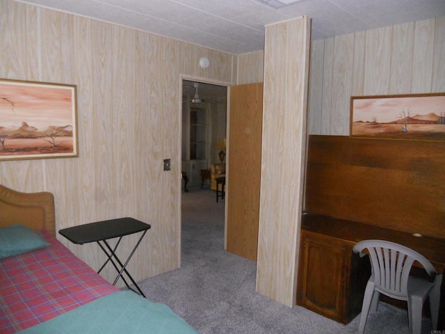 955 Howard Ave Unit 40, Escondido, CA 92029 - carpeted bedroom with wood walls