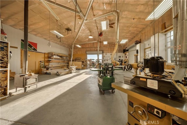 35655 52nd St E, Palmdale, CA 93552 - miscellaneous room featuring concrete flooring and lofted ceiling
