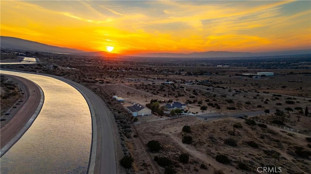 35655 52nd St E, Palmdale, CA 93552 - aerial view at dusk of a mountain view and a desert view