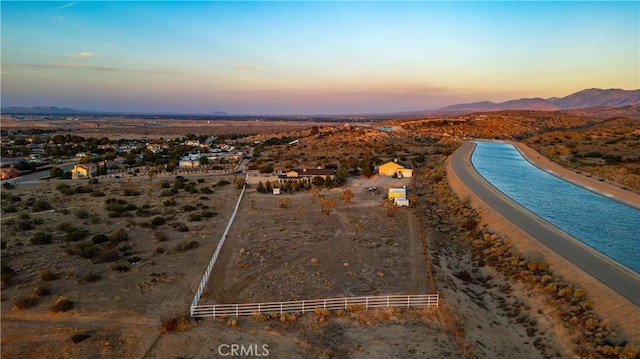 35655 52nd St E, Palmdale, CA 93552 - aerial view at dusk of a mountain view and a view of countryside