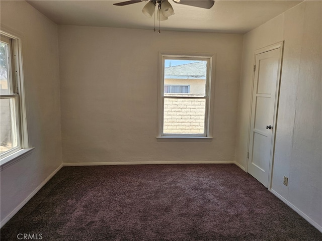26483 9th St, Highland, CA 92346 - empty room with a ceiling fan, carpet flooring, and healthy amount of natural light