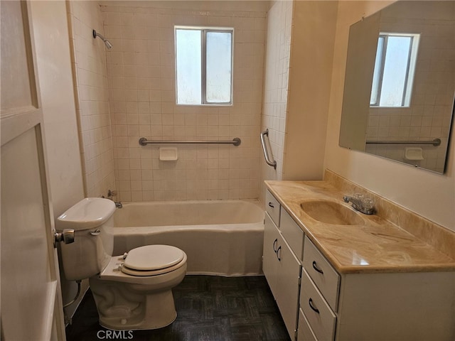 26483 9th St, Highland, CA 92346 - bathroom with vanity and shower / washtub combination