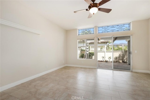 5527 Patricia Way, Yorba Linda, CA 92887 - empty room featuring a ceiling fan and baseboards