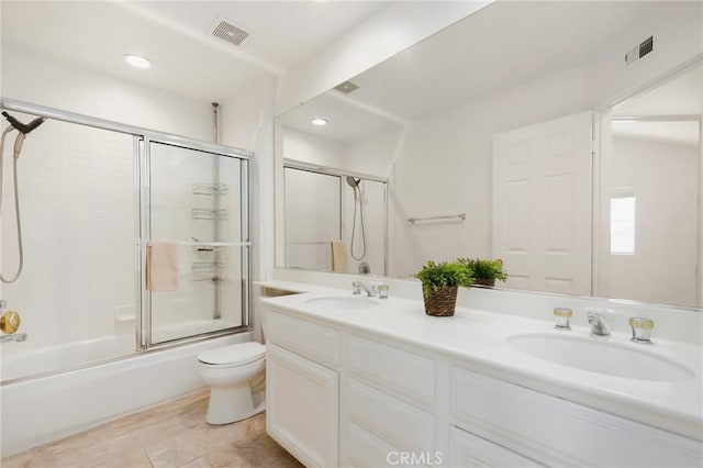 5527 Patricia Way, Yorba Linda, CA 92887 - full bath with double vanity, shower / bath combination with glass door, and recessed lighting