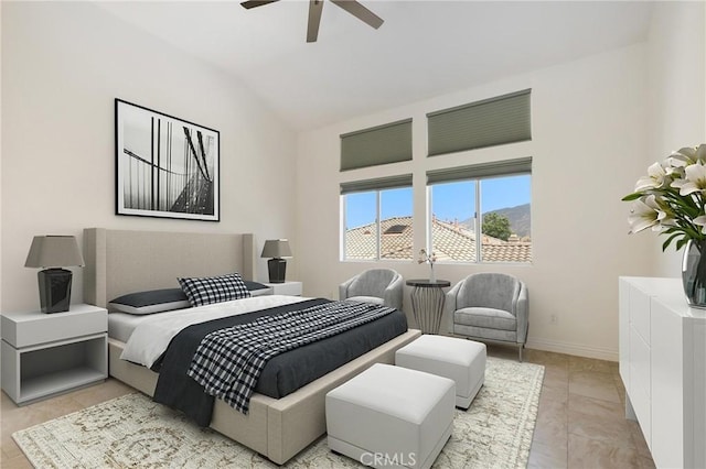 5527 Patricia Way, Yorba Linda, CA 92887 - bedroom with lofted ceiling and a ceiling fan