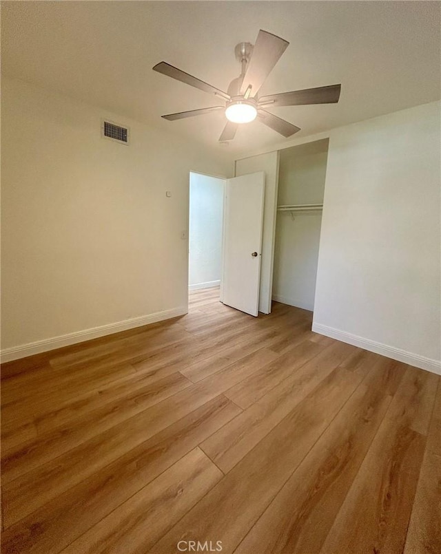 3964 Hibbert Ct, Simi Valley, CA 93063 - unfurnished bedroom featuring light wood finished floors, a closet, and a ceiling fan