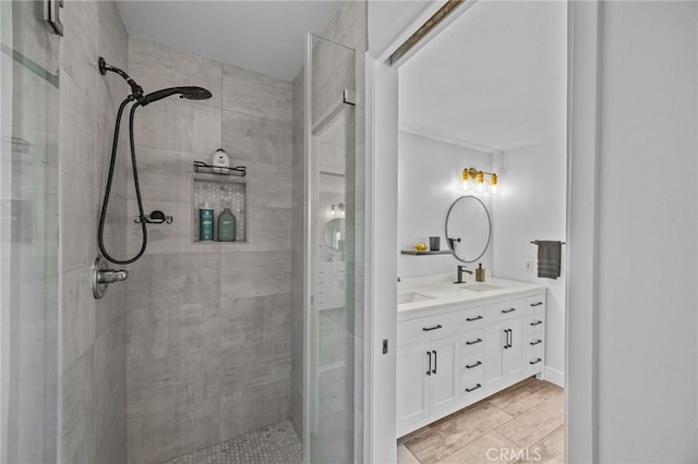 23414 Highcrest Rd, Dana Point, CA 92629 - bathroom with a shower stall and double vanity